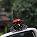 wonuu Car Dashboard Witch Black Rubber Ducks for Halloween, Decorations Duck for Office Desk Ornament Accessories with Hat Glasses Skirt, Red