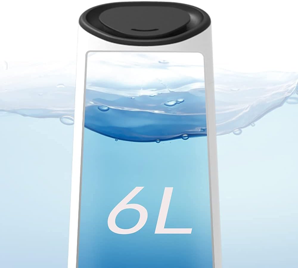 Air Humidifier Top Fill6 Liter Cool Mist Ultra Humidifier with 3 Mist Levels Smart Sleep Mode Waterless Auto Shut-Off Suitable for Large Room Baby Room Office (Mechanical) (Intelligent)