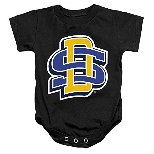South Dakota State University Official Distressed Primary Unisex Infant Snap Suit for Baby, Black, Small (6 months)