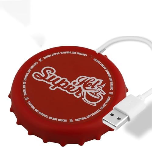 USB Coaster,Cup Pad,Coaster,USB Charging Mat,Insulated Pad Mat, Dual Use USB Cooler Warmer Cup Coffee Tea Beverage Cans Cooler (BWBD-Red)