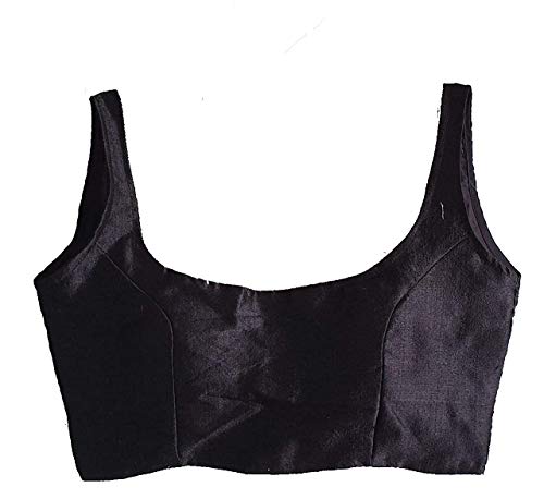 Image of Vihu Fashion Plain Sleeveless Pattern Readymade Blouse U Neck Choli