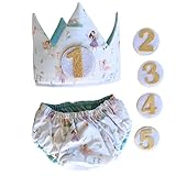 Conjunto Cumpleaños para Bebé de 1 año – Corona y Cubrepañal – Smash cake - Disfraz para sesiones de fotos de Cumpleaños – Colección Hadas 12-18 M
