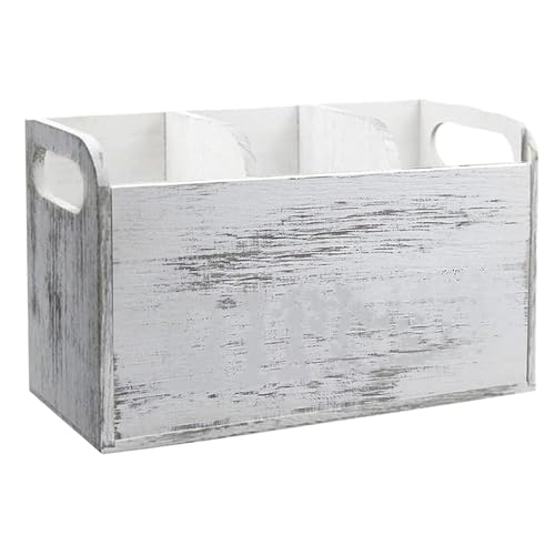 Portautensili | 3 scomparti organizer | valigetta da cucina in fattoria, strumento vintage con manici per whiskel, cucchiai, skimmer