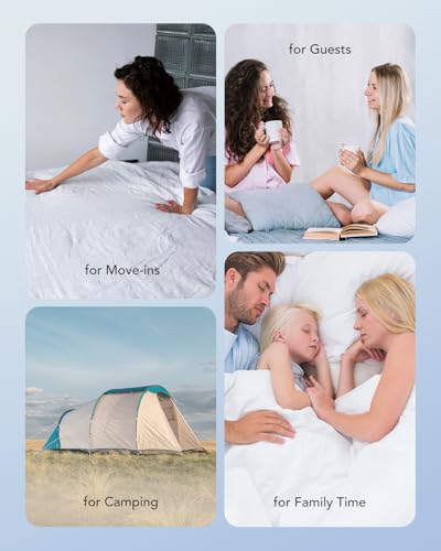 iDOO Air Mattress Queen with Built in Pump, Upgraded Inflatable Mattress, Blow up Mattress in 3 Mins Inflation/Deflation for Guests, Home, Camping, Colchones Inflables, Comfort Air Bed, 650lb Max