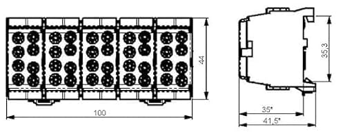 Hauptleitungs Abzweigklemme 5 polig für Hutschiene - VDE GEPRÜFT & MADE IN GERMANY - Strom Verteiler HLAZK5