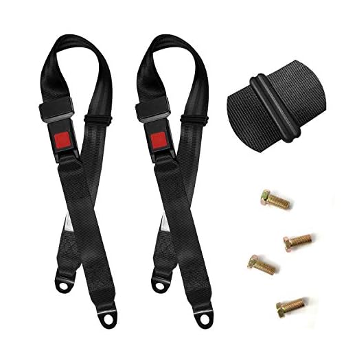MOHEEN Universal Lap Seat Belt Golf Cart Seat Belts Set of 2 in Black