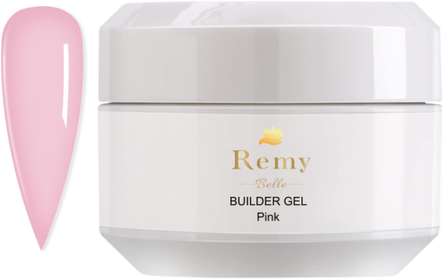 Remy Belle Builder Gel Pink 15 ml for Nails, Gel Nail Polish, Nail Strengthener, Nail Extension Tips (Requires Curing Under LED UV Lamp)