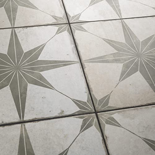 Somertile Kings Star Sage Encaustic 17.63" X 17.63" Ceramic Floor And Wall Tile #TOP3
