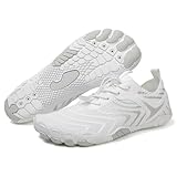 Hike Barefoot Womens Anti Slip Barefoot Vitality Shoes Comfortable Zero Drop Swim Athletic Hiking Grounded Footwear Minimalist Zero Drop Wide Toe Box Footwear Unisex White
