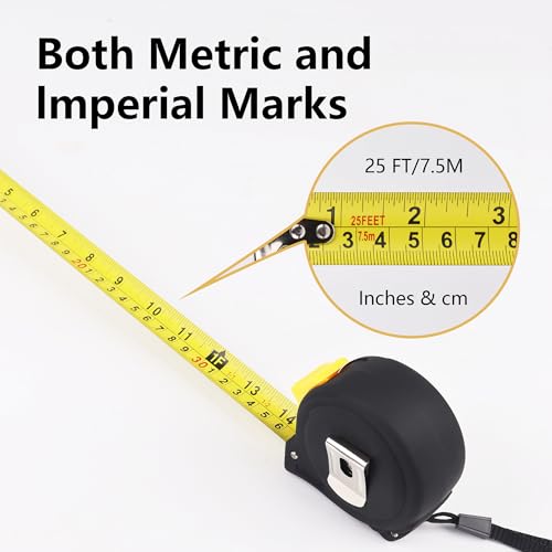 Cinta Métrica Retráctil 25 ft con Escala Dual Métrica/Imperial miniatura 3
