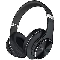 DOQAUS Auriculares Diadema,[52 Hrs de Reproducir] Alta fidelidad Estéreo Cascos Inalámbrico Bluetooth con 3 Modo EQ,Micrófono Incorporado y Doble Controlador de 40 mm,para Móviles/Xiaomi/TV-Negro