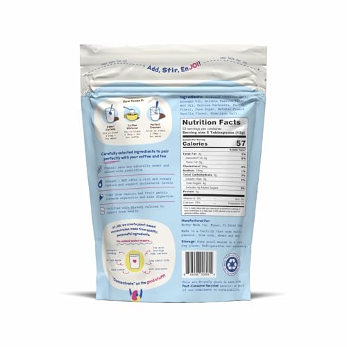 Oat Milk Coffee Creamer, French Vanilla. Makes over 50 servings. Vegan, Non-Dairy, Plant Based, Kosher, Shelf-Stable, and Gluten-Free - Use for Coffee, Add to Smoothies & Tea or Make Your Own Creamer. Prebiotic, Superfood, Shelf-Stable, Barista, Fortified
