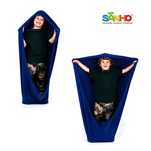 Sanho Dynamic Movement Sensory Sock, Body Sock, Toys For Autistic And Sensory Processing Disorders, Updated Version, Good For Height:35"- 59" Deep Blue #TOP1