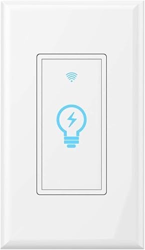 Micmi Interruptor de luz WiFi inteligente compatible con AlexaGoogle Home IFTTT función de control de voz inalámbrico, apto para caja de interruptor