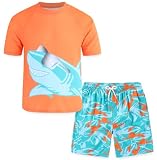 Boys Rash Guard Swim Set with Swim Trunks Bathing Suit Short...