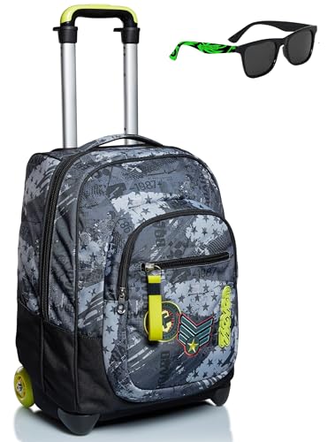 Trolley Scuola Bambina Seven 2 In 1, Trolley E Zaino Rosa, 39 Litri, Ruote Robuste, + Occhiali Da Sole UV Fucsia