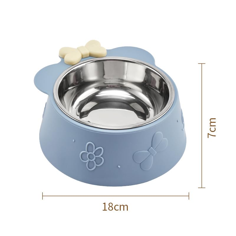 FYCAN Colorful Cat Feeding Lightweight Plastic Dog Single Feeding Bowls, Durable Non-Slip Kitten Food and Water Bowls - Durable and Easy to Clean Pet Bowls Pet Cat Dog Small Animal_1 (Blue) 2