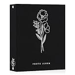 Lanpn Photo Albums A4 100 Photos, Linen Cover Acid Free Pocket Photo Book Picture Album Holds 100 Portrait Only A4 Picture (Black,21x30 cm)