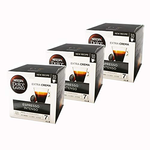 Nescafé Dolce Gusto Espresso Intenso - Juego de 3 cápsulas de café, 3 x 30 cápsulas
