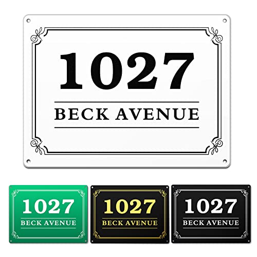 Personalized Address Plaque Address Sign, Custom Aluminum House Number Sign Address Plaque Sign For Outside Home, Street, House 8"W*12"L #TOP10