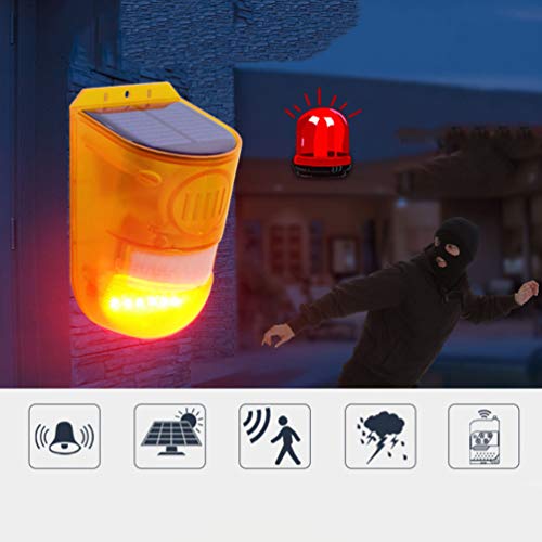 NICEXMAS Led Solar Luz de Aviso Alarme Sensor de Movimento Leds Flash de Aviso EstroboscÃ³pio Sistem