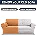 Cupuamon 2026 New Stretch Sofa Slipcovers Couch Cover for 3 Cushion Furniture Protector Sofa Covers with Elastic Bottom Jacquard Fabric Small Checks for Pets, Kids -Sofa, Golden