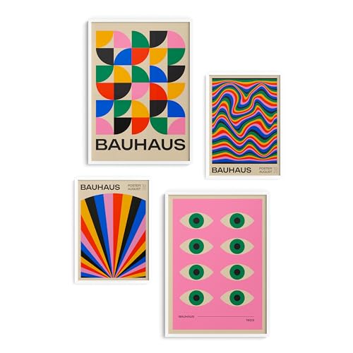 Ensemble de 4 Posters Encadrés en Bois Véritable Blanc - Finition Premium replica.art
