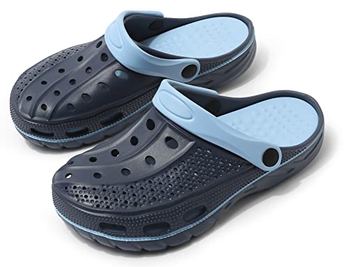 INMINPIN Women and Men Orthopedic Clogs Arch Support Garden Shoes Sandals Slippers with Plantar Fasciitis Feet Insoles,Retro Navy,8-9 Women/6-7 Men