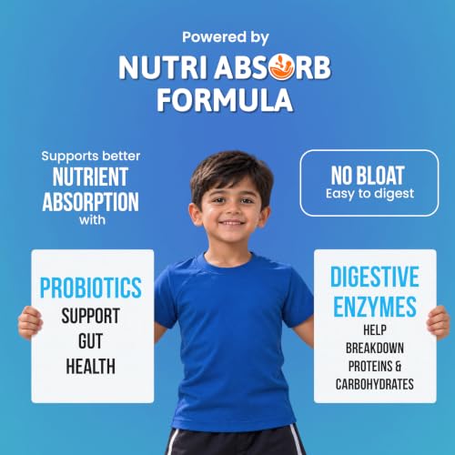 Image of Power Shake 3-7Yrs (3 x 400g) | Combo Pack |Height & Strength Drink | 6g Protein, 33 Nutrients, Probiotics & Ayurvedic Actives | Daily Nutrition Drink supports Height, Strength & Focus | Chocolate 1200g | Safe Nutrition Drink For Kids