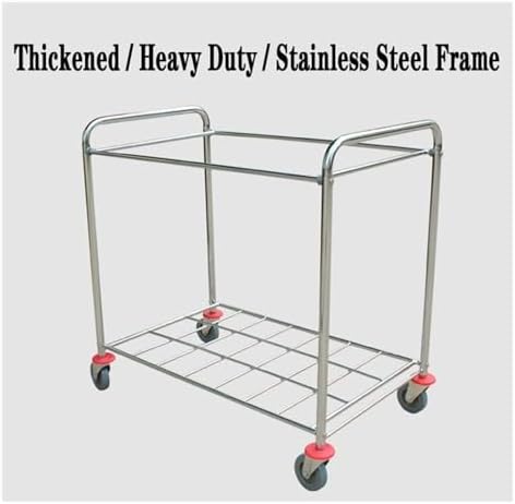 Heavy Duty Laundry Cart on Wheels - Rolling Sorter with 2 Removable Bags, Sturdy Metal Frame, Perfect for Hotels, Room Service, and Commercial Use