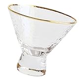 peche dore glace Récipient à crème glacée: utilisations multiples pour glacée, le petit-déjeuner, les cocktails et autres desserts, tasse en verre de cristal