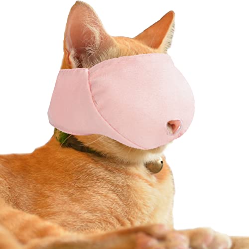 Wintchuk Cat Muzzle With Soft Flexible Fabric, Cat Mask Mouth Guard Muzzle For Prevent Biting Chewing Grooming cover