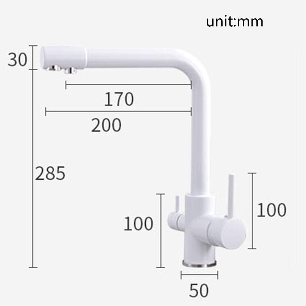 Bateria kuchenna 3-drożna mosiężna 360° obrotowa 3 w 1 wielofunkcyjna bateria kuchenna do zlewu do systemu filtracji wody - złota (kolor: chrom)