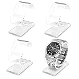 ASTIMESA 4 Pieces 3.1' x 1.3' x 8.6' Acrylic Watch Display Stand, Leaf-Shaped Clear Watch Holder, Single Wristwatch Stand Rack Organizer for Men Women Bracelet Desk Home and Store Use
