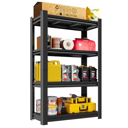 Taotigzu 4 Etagères de Rangement 60x30x121CM Étagères de Stockage, Étagère pour Charges Lourdes,Étagère Metallique Atelier/Garage/Cuisine Charge Lourde 20 kg par...
