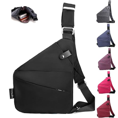 Anti Theft Travel Bag for Women Men, The Slim Carry Sling Bag, Personal Flex Travel Purses Crossbody Bags Multi Pocket
