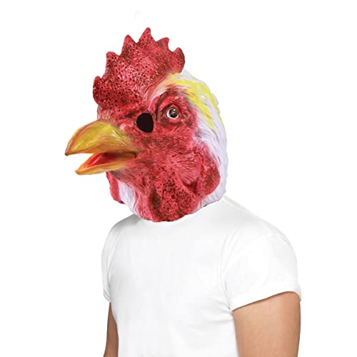 Bristol Novelty ROOSTER ANIMAL BIRD RUBBER OVERHEAD MASK ADULT ONE SIZE COSTUME ACCESSORY HALLOWEEN FANCY DRESS