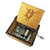INSHO Antique Carved La La Land Hand Cranking Theme City of Stars Wood Movement Music Box for Home...