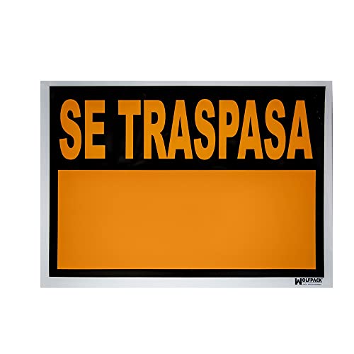 Wolfpack Linea Profesional Wolfpack 15056025 Cartel Se Traspasa 70 X 50 Cm, Negro