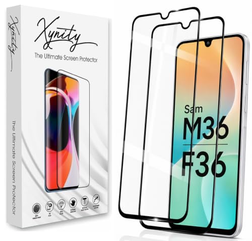 Image of Xynity Ultra Tempered Glass for Samsung Galaxy M36 / F36 (Pack of 2) - Edge to Edge Full Screen Coverage with Easy Installation Kit