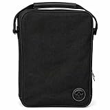 Lumberjack Plaid Golf Shoe Bag - Canvas and Leather, Large Travel Organizer for Men and Women, Breathable Sneaker Carrier (Black)