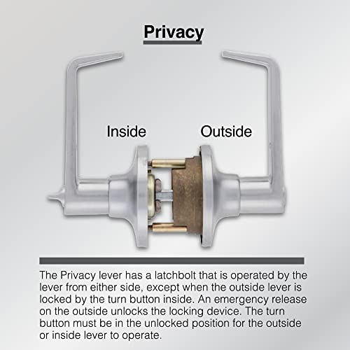 Image of BRINKS Commercial - 4-Pack Light Duty Privacy Door Lever, Satin Chrome Finish - Meets ANSI Grade 2 Standards and is ADA Compliant