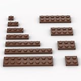 300 Piece Brown Building Plate Bulk Assortment Pack, Brown Small Base Plate Accessories for Building with 12 Size, Compatible with Lego Parts and Pieces(Color: Brown)