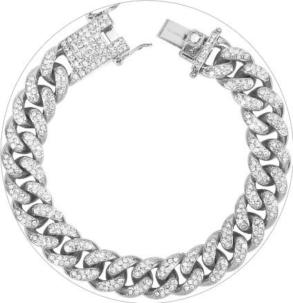 Putouzip Miami Cuban Link Chains Set For Men 12/14/20Mm 18K Gold Plated Diamond Fully Iced Out Chain Bracelet Necklace(12Mm Silver Set,24Inch) #TOP3
