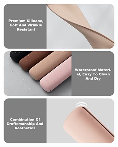 Bezox Travel Makeup Brush Holder With Magnet Closure - Silicone Make Up Brushes Case Cute – Portable Cosmetic Brush Organizer Pouch - Khaki #TOP7