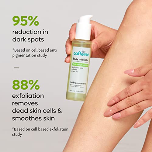 mCaffeine BHA-2% Salicylic Acid Body Exfoliator with Green Tea for Dark Spots & Acne | Reduces Pigmentation & Blemishes | Exfoliates & Maintains... - Image 3
