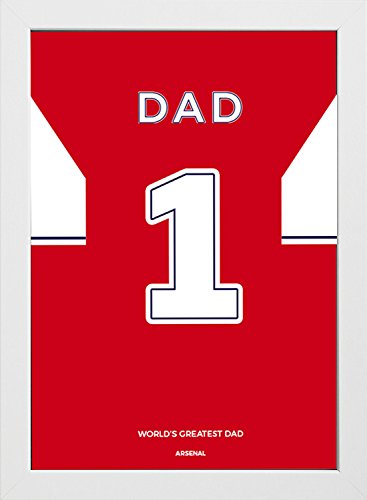 Father's Day Arsenal Framed Print-White Allington, Size A4 (11.75x8.25-inches), 30 x 21 x 1.5 cm