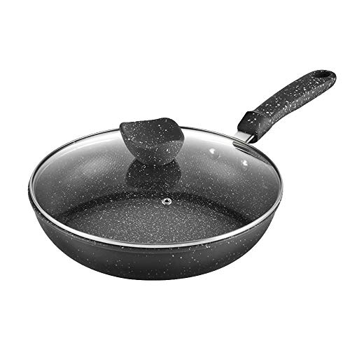 OOMRNV Sartén Antiadherente Y Antirayaduras, Apta para Cocina.,Noir-28x28x6cm