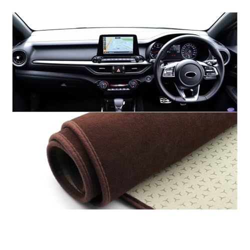 Couverture de protection de tableau de bord haut de gamme marron pour Kia Forte Cerato RHD