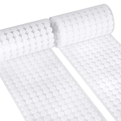 Self Adhesive Dots,1500pcs(750 Pairs) Strong Adhesive 0.39 inch Diameter Sticky Back Hook Nylon, Loop Dots with Waterproof Sticky Glue Tapes, Suitable for Classroom, Office, Home